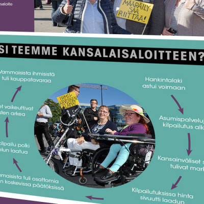 Kuvakaappaus Ei myytävänä! -kansalaisaloitteen nettisivulta: Kaavio, jossa selvitetään "miksi teemme kansalaisaloitteen?"