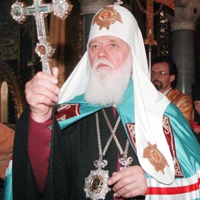 Patriark Filaret leder Ukrainas ortodoxa kyrka.