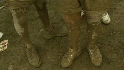 Mutaista yleisöä Woodstockissa vuonna 1994.