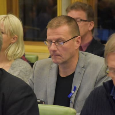 Palomies, kaupunginvaltuutettu Petri Huru (ps.) Porin valtuustossa 12.11.2018