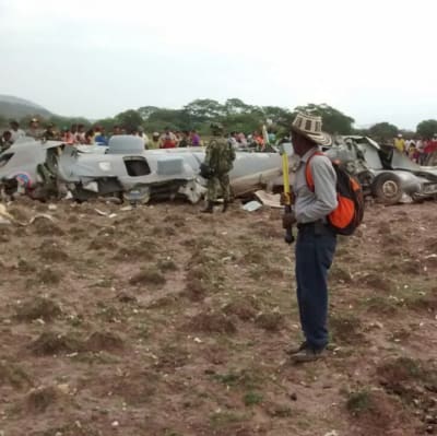 Ett militärflygplan kraschade i Colombias norra del den 31 juli 2015.