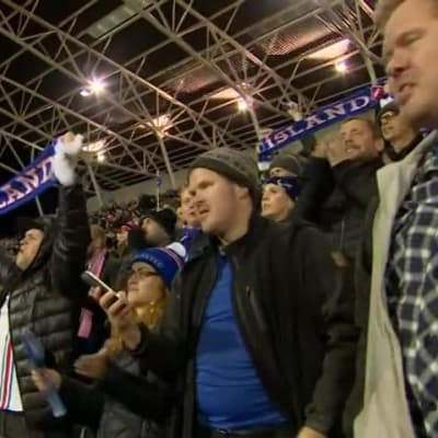 Urheilujuttuja: Islannin kannattajilla riemukas ilta