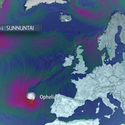 Hurrikaani Ophelia lähestyy Irlantia viikonvaihteessa