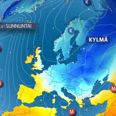 Kylmää ilmaa valuu Keski-Eurooppaan