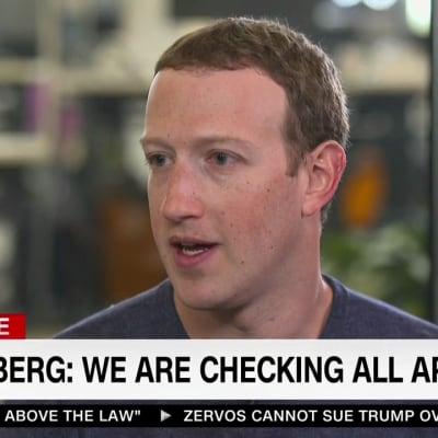 Mark Zuckerberg beklagar sig över det skedda i en intervju med CNN.