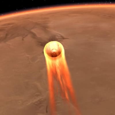 Inbromsningen över Mars före landningen skapar stark hetta som kan skada rymdsonden.