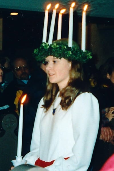Katarina Lind som lucia 1998.