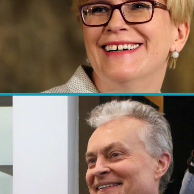 Ingrida Simonyte och Gitanas Nauseda presidentvalskandidater i Litauen. EU-val.