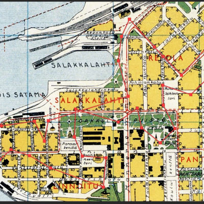 Viipurin keskustan kartta vuodelta 1935.