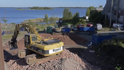 Rivning av skorstenen vid Vasa sockerbruk