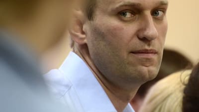 Aleksej Navalnyj under en av sina rättegångar.