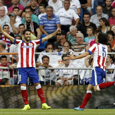 Tiago Mendes ja Raul Garcia juhlivat Atleticon 1-0 -maalia.