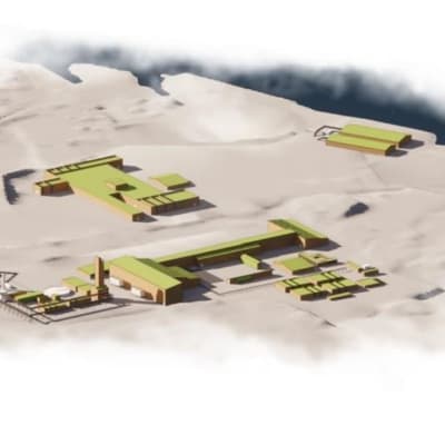 En bild som visar hur Blastrs väte- och stålfabrik i Ingå kunde se ut. 