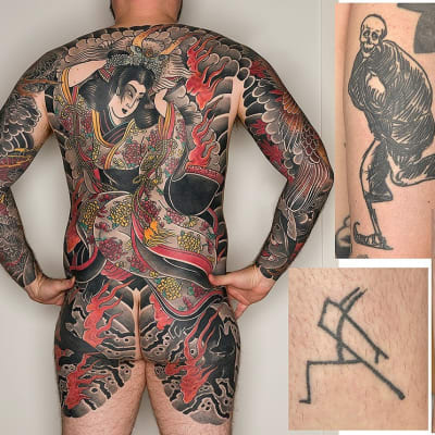 Urval av tatuerade konstverk