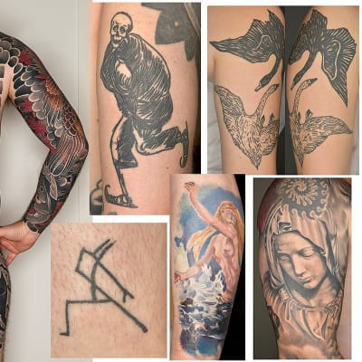 Urval av tatuerade konstverk