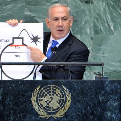 Israelin pääministeri Benjamin Netanjahu puhui YK:n yleiskokouksessa 27. syyskuuta.