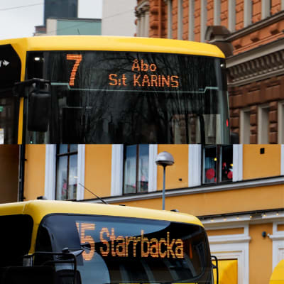 Bildmontage, Åbobussarnas skyltning.