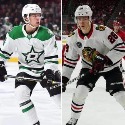 Esa Lindell, Miro Heiskanen, Henri Jokiharju och Aleksander Barkov.