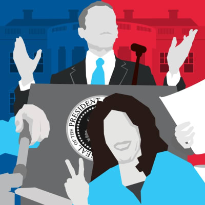 Grafisk illustration som symboliserar USA:s president.