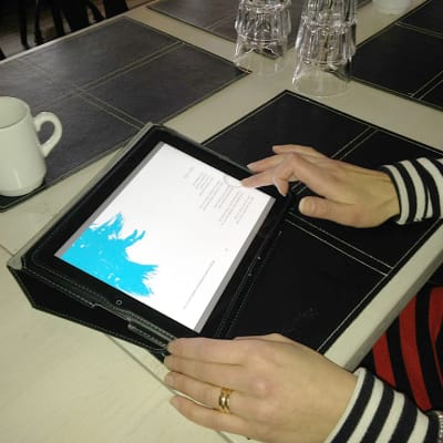 Runoja ipadillä.