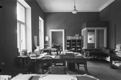 Kontor på Akademiska bokhandeln år 1921.