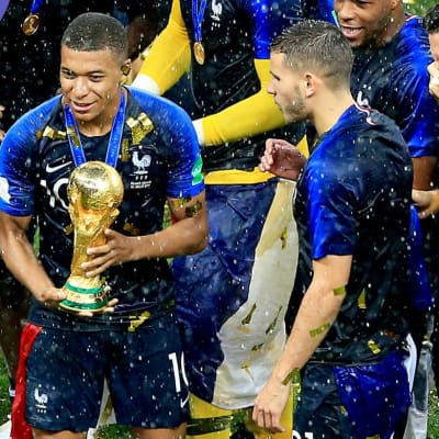 Frankrike firar VM-guld i fotboll 2018.