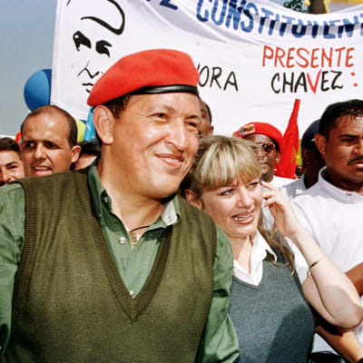 Hugo Chávez med sin fru 1998