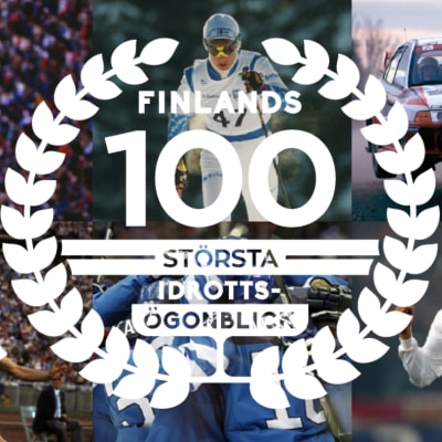 Finländska idrottsögonblick: Matti Nykänen, Marja-Liisa Hämäläinen, Tommi Mäkinen, Tiina Lillak, hockeylejonen och Jari Litmanen.