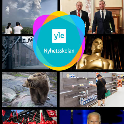 Bilder från Svenska Yle Nyhetsskolans nyhetsquiz från året 2020