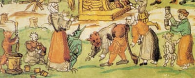 Darstellung des Hexensabbats aus der Chronik des Johann Jakob Wick 