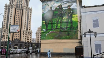  Målning i Moskva, till stöd för den ryska militärens invasion i Ukraina.