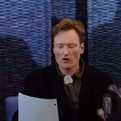 Conan O´Brien på presskonferens