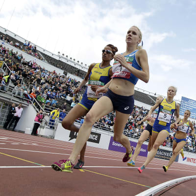 Sandra Eriksson springer i Sverigekampen.