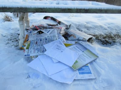 Stulen post som Gun Kanerva hittade i Tölö i februari 2016