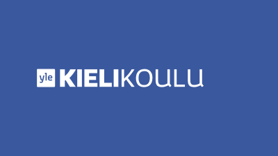 Yle Kielikoulu logo sinisellä taustalla.