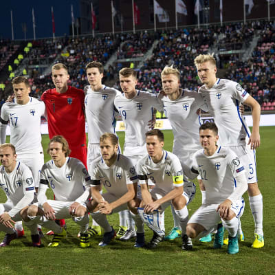 Finlands startelva mot Kroatien i Tammerfors den 9 oktober.