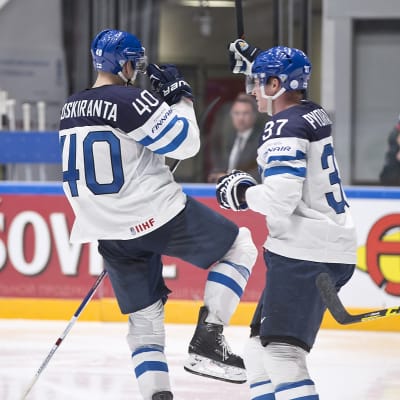 Kedjan med Jarno Koskiranta och Mika Pyörälä var Finlands bästa i segern över Kanada.