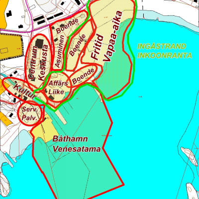 En liten karta av Ingåstrand