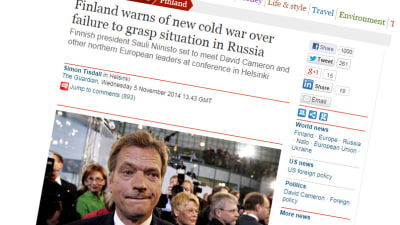 Sauli Niinistö varnar för nytt kallt krig i The Guardian