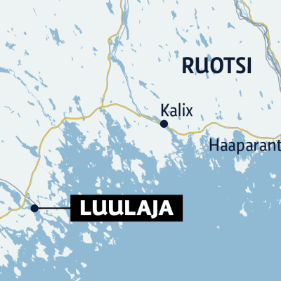 Kuvassa näkyy miten Luulaja sijoittuu Ruotsin karttaan.