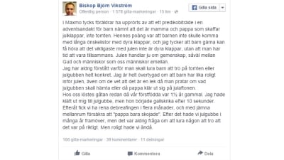 facebookinlägg om julgubbe