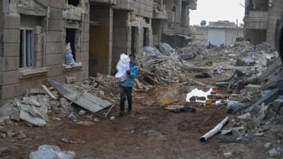 Efter jordbävningen i Syrien.