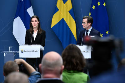 Statsministrarna Sanna Marin och Ulf Kristersson.