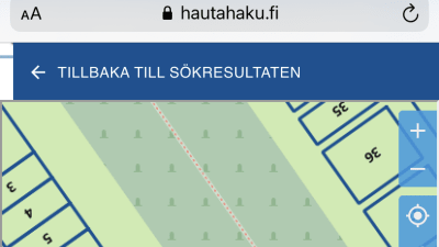 Mobiltjänsten hautahaku.fi