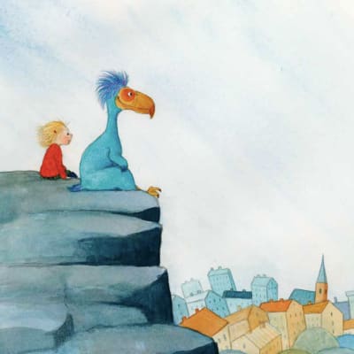 Illustration ur Cara Knuutinens bilderbok "Molly och kelenken".