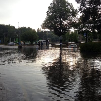 Översvämning i Karis centrum