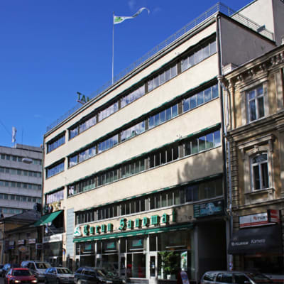 Turun Sanomien toimitalon julkisivu vuonna 2008.