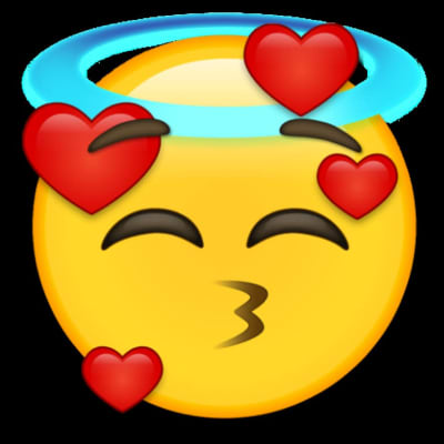 En emoji som föreställer lycka och glädje.