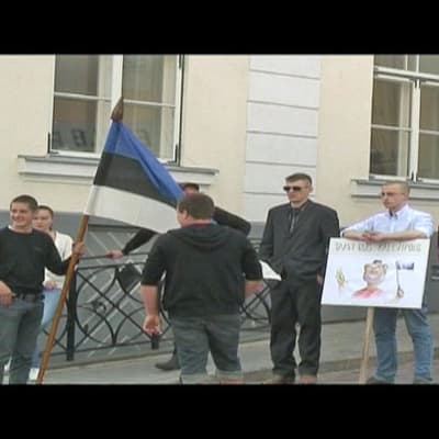 Demonstaration mot flyktingar i Estland