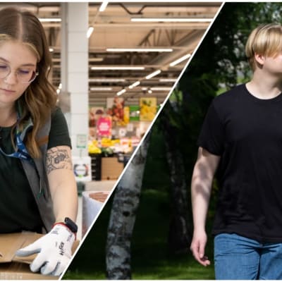 Kesätyöntekijät Inka Kangosjärvi ja Aapo Paasikoski.